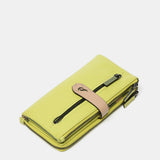 Large wallet in green two-tone leather