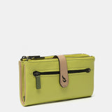 Large wallet in green two-tone leather
