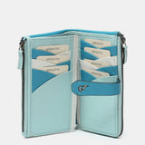 Medium wallet in blue two-tone leather