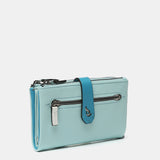 Medium wallet in blue two-tone leather