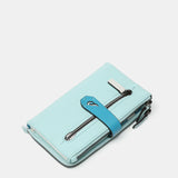 Medium wallet in blue two-tone leather