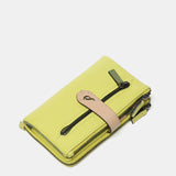 Cartera mediana en piel bicolor verde