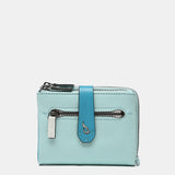 Small wallet in blue two-tone leather