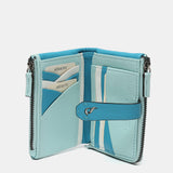 Small wallet in blue two-tone leather