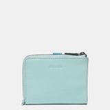 Small wallet in blue two-tone leather