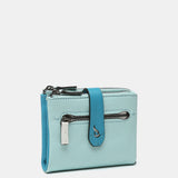 Small wallet in blue two-tone leather