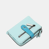 Small wallet in blue two-tone leather