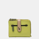 Cartera pequeña en piel bicolor verde