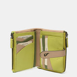Cartera pequeña en piel bicolor verde