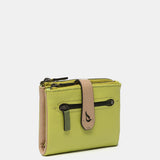 Cartera pequeña en piel bicolor verde