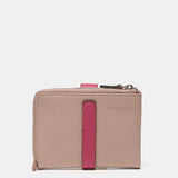 Portafoglio piccolo con chiusura in metallo in pelle rosa