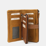 Cartera grande en piel ámbar
