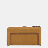Cartera grande en piel ámbar