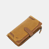Cartera grande en piel ámbar
