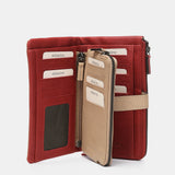 Large red leather wallet
