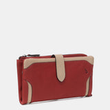 Large red leather wallet