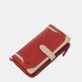 Large red leather wallet