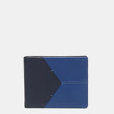 Portafoglio da uomo in pelle con protezione RFID in blu