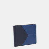 Portafoglio da uomo in pelle con protezione RFID in blu