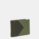 Portafoglio piccolo da uomo in pelle con protezione RFID in verde