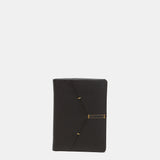 Cartera pequeña de hombre de piel con protección RFID en marrón
