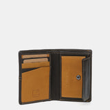 Cartera pequeña de hombre de piel con protección RFID en marrón