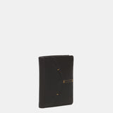 Cartera pequeña de hombre de piel con protección RFID en marrón