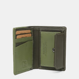 Small leather men's wallet with RFID protection in green