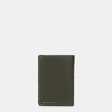 Small leather men's wallet with RFID protection in green