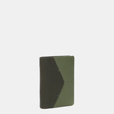 Small leather men's wallet with RFID protection in green