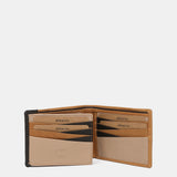 Cartera de hombre de piel con protección RFID en camel