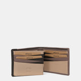 Men's leather wallet with RFID protection in taupe
