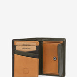 Men's leather wallet with RFID protection in green