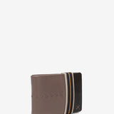 Small men's leather wallet with RFID protection in taupe