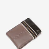 Small men's leather wallet with RFID protection in taupe