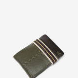 Portafoglio piccolo da uomo in pelle con protezione RFID in verde