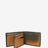 Portafoglio piccolo da uomo in pelle con protezione RFID in verde