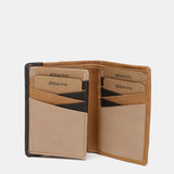 Cartera de hombre de piel con protección RFID en camel