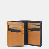 Cartera de hombre de piel con protección RFID en azul