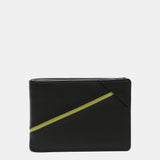 Small leather men's wallet with RFID protection in black