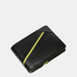 Small leather men's wallet with RFID protection in black