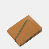 Small leather men's wallet with RFID protection in camel