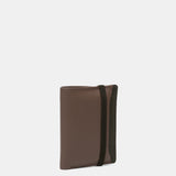 Portafoglio da uomo in pelle combinata con protezione RFID color tortora