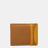 Cartera de hombre de piel combinada con protección RFID en camel