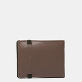 Cartera de hombre de piel combinada con protección RFID en taupe