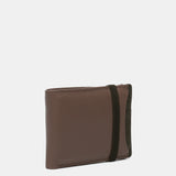 Cartera de hombre de piel combinada con protección RFID en taupe