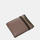 Cartera de hombre de piel combinada con protección RFID en taupe