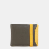 Cartera de hombre de piel combinada con protección RFID en verde