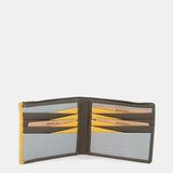 Cartera de hombre de piel combinada con protección RFID en verde