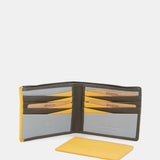 Cartera de hombre de piel combinada con protección RFID en verde